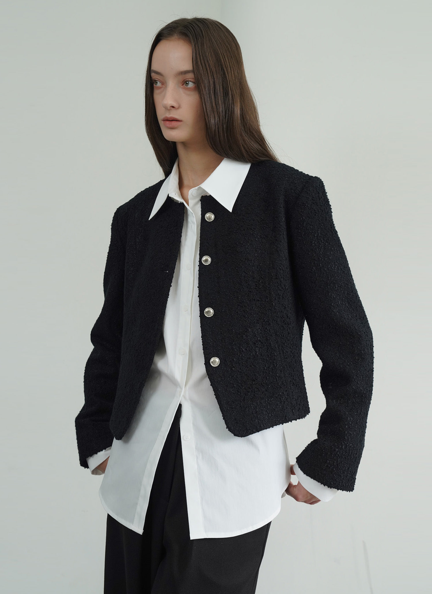 (3차 리오더) Modern black tweed jacket (3/6 순차배송)